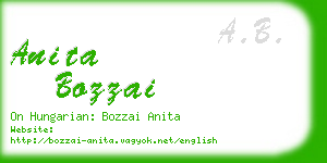 anita bozzai business card